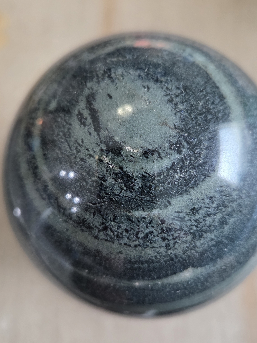 Natural Tibetan Jade Medicine King Stone Crystal Orb Sphere New #5 - Picture 5 of 6